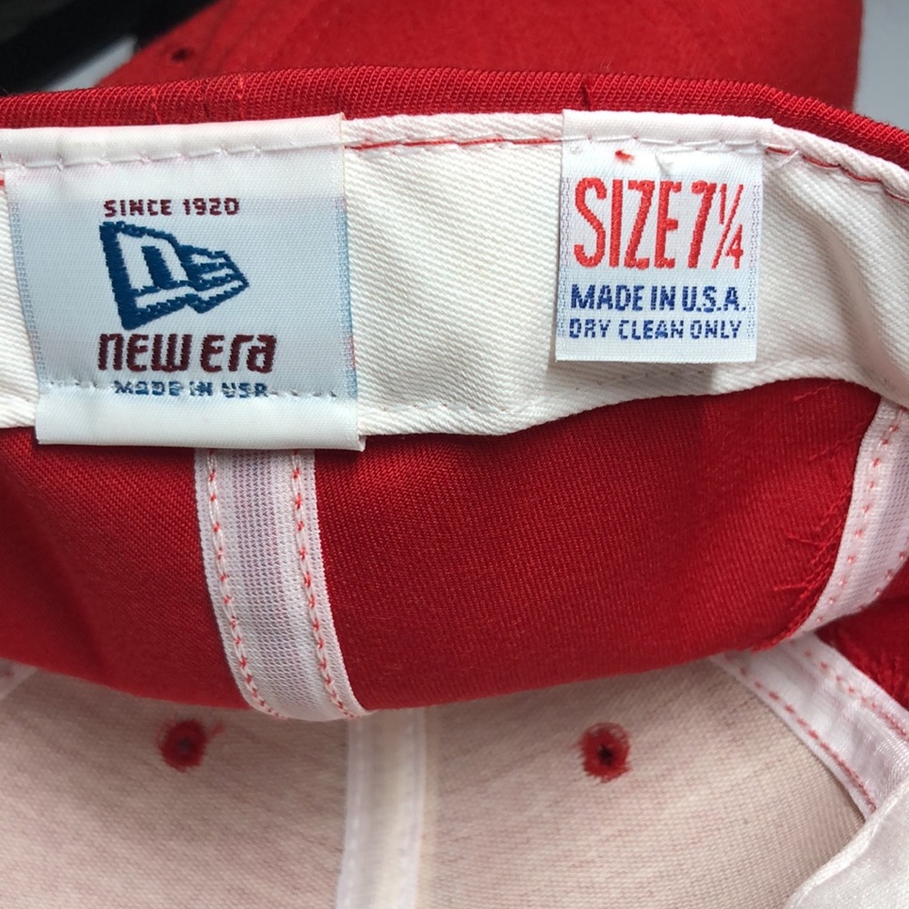 New Era Original Fitted Hat Men’s Red 7 1/4 - Picture 4 of 4